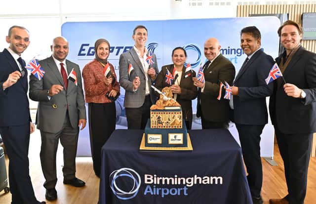EGYPTAIR flight takes off from Birmingham Airport