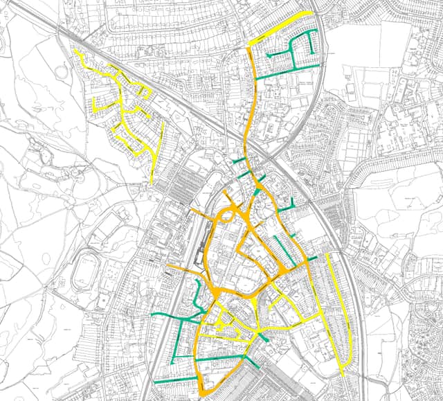 A map showing Birmingham City Council's 20mph speed limit plan for Sutton Coldfield.