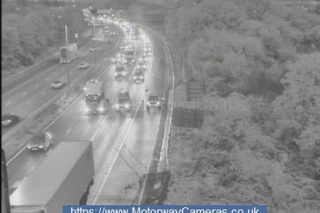 M6 crash near Birmingham causes lane closure and queuing traffic