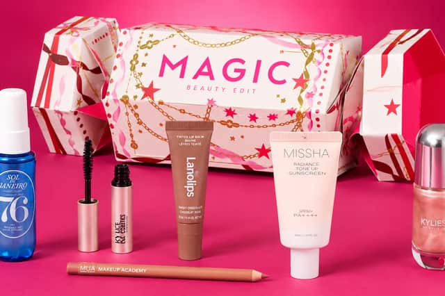 The giant Boots Beauty Christmas Cracker Magic costs £25 and contains six beauty treats worth over £70, including products from Sol de Janeiro and Kylie Skin.