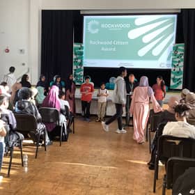 Students, families and staff gather for the Citizen Awards at Rockwood Academy