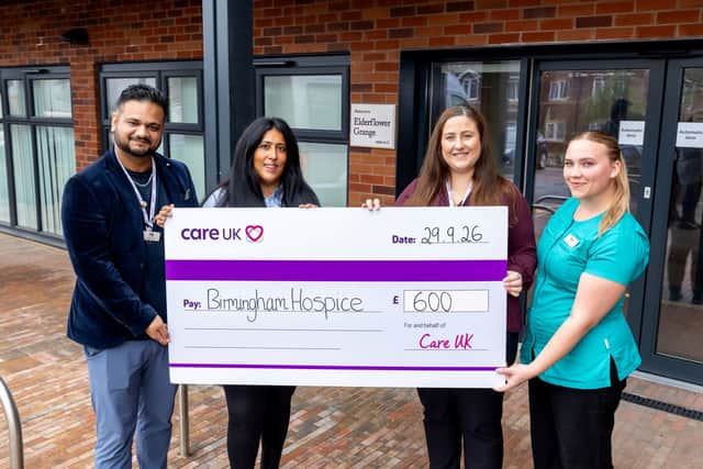 Care UK's Elderflower Grange donates £600 to Birmingham Hospice
