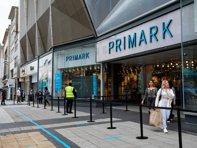 Shoppers leave Primark in Birmingham