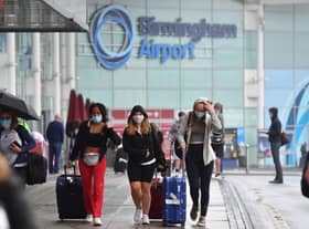 Library image of passengers arriving at Birmingham Airport.