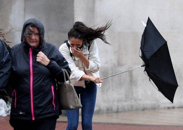 A yellow weather warning for high winds remains in place across the city.