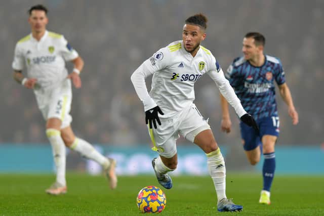 Tyler Roberts - in action for Leeds United against Premier League rivals Arsenal in December last year. Picture: Bruce Rollinson
