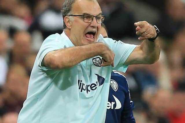DECISIONS: Leeds United head coach Marcelo Bielsa, above, must decide whether to change things up for Saturday's hosting of Wolves. Photo by LINDSEY PARNABY/AFP via Getty Images.