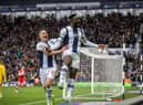 West Brom Daryl Dike celebrates scoring his second against Middlesbrough. 