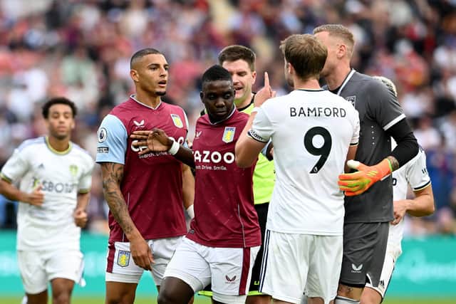 RECENT RIVALRY - Leeds United and Aston Villa don't seem to like each other very much, as Patrick Bamford and Diego Carlos showed at Suncorp Stadium in Brisbane. Pic: Getty