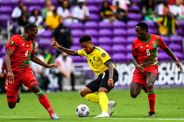 <p>Bailey in action for Jamaica  </p>