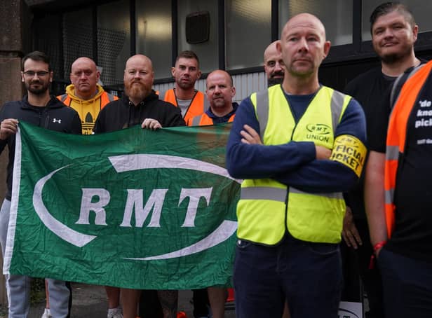 <p>Members of the Rail, Maritime and Transport union (RMT) are on strike across the UK.</p>