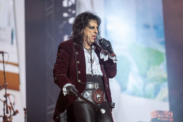 Hollywood Vampires frontman Alice Cooper on stage at the Utilita Arena in Birmingham on Tuesday, July 11, 2023. Photo by David Jackson.