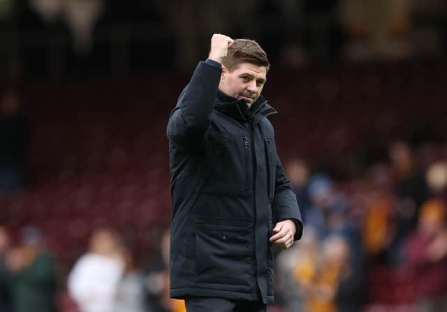 MOTHERWELL, SCOTLAND - OCTOBER 30: Rangers manager Steven Gerrard is seen at full time during the Cinch Scottish Premiership match between Motherwell FC and Rangers FC at  on October 30, 2021 in Motherwell, Scotland. (Photo by Ian MacNicol/Getty Images)