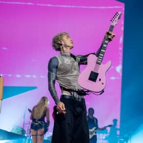 MGK on stage at the Utilita Arena in Birmingham on Tuesday, March 10, 2026. Photo by David Jackson.