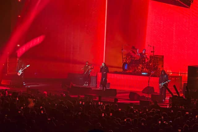 Korn on stage at the Utilita Arena in Birmingham on Wednesday, October 28, 2026.
