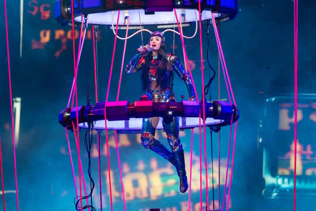Katy Perry on stage at the Utilita Arena in Birmingham on Saturday, October 11, 2025. Photo by David Jackson.