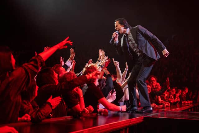 Nick Cave on stage at the BP Pulse LIVE arena in Birmingham on Friday, November 15, 2024. Photo by David Jackson.