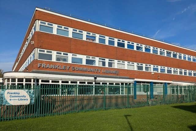 The outside of Frankley Library