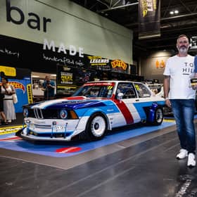 Winners Paul and Ethan Foster with their Hot Wheels Legends Tour UK winning BMW