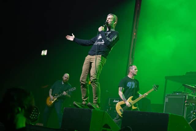 Drug Church on stage at the bp pulse LIVE arena in Birmingham on Thursday, February 12, 2026. Photo by David Jackson.