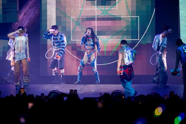Katy Perry on stage at the Utilita Arena in Birmingham on Saturday, October 11, 2025. Photo by David Jackson.