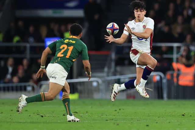 Marcus Smith played a key role in England's Autumn Nations Series win over South Africa. (Photo by David Rogers/Getty Images)