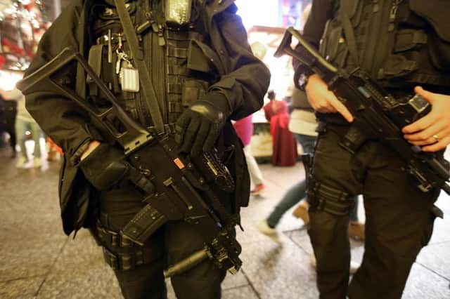 Armed police were called in last night 