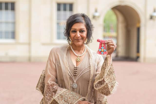 Meera Syal after she was presented with her Commander of the British Empire (CBE) medal, awarded by the Prince of Wales at an Investiture ceremony at Buckingham Palace in 2015. Pic: PA/Dominic Lipinski