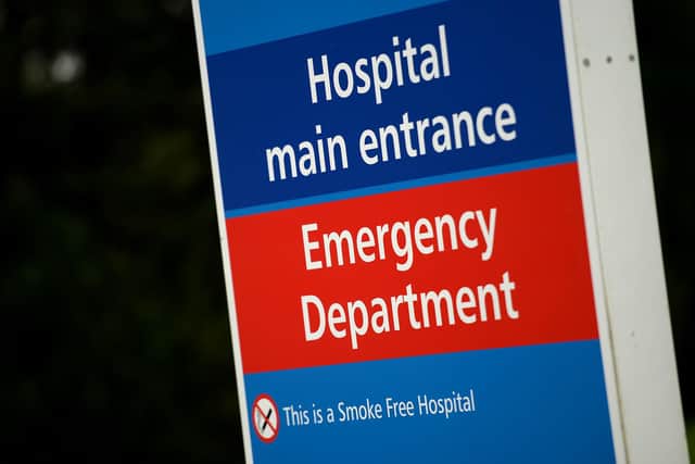 File photo dated 11/3/2014 of signage for the Main Entrance and Emergency Department at a hospital as waiting times in accident and emergency departments of NHS hospitals in England improved for the second week in succession, but still failed to meet the target of 95% of patients seen within four hours.