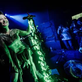 Au/Ra on stage at the Hare & Hounds in Birmingham on Sunday, May 10, 2026. Photo by David Jackson.
