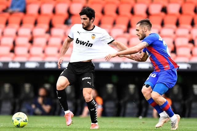 Wolverhampton Wanderers are considering a transfer bid for Valencia forward Goncalo Guedes. (Goal) 

(Photo by Aitor Alcalde/Getty Images)